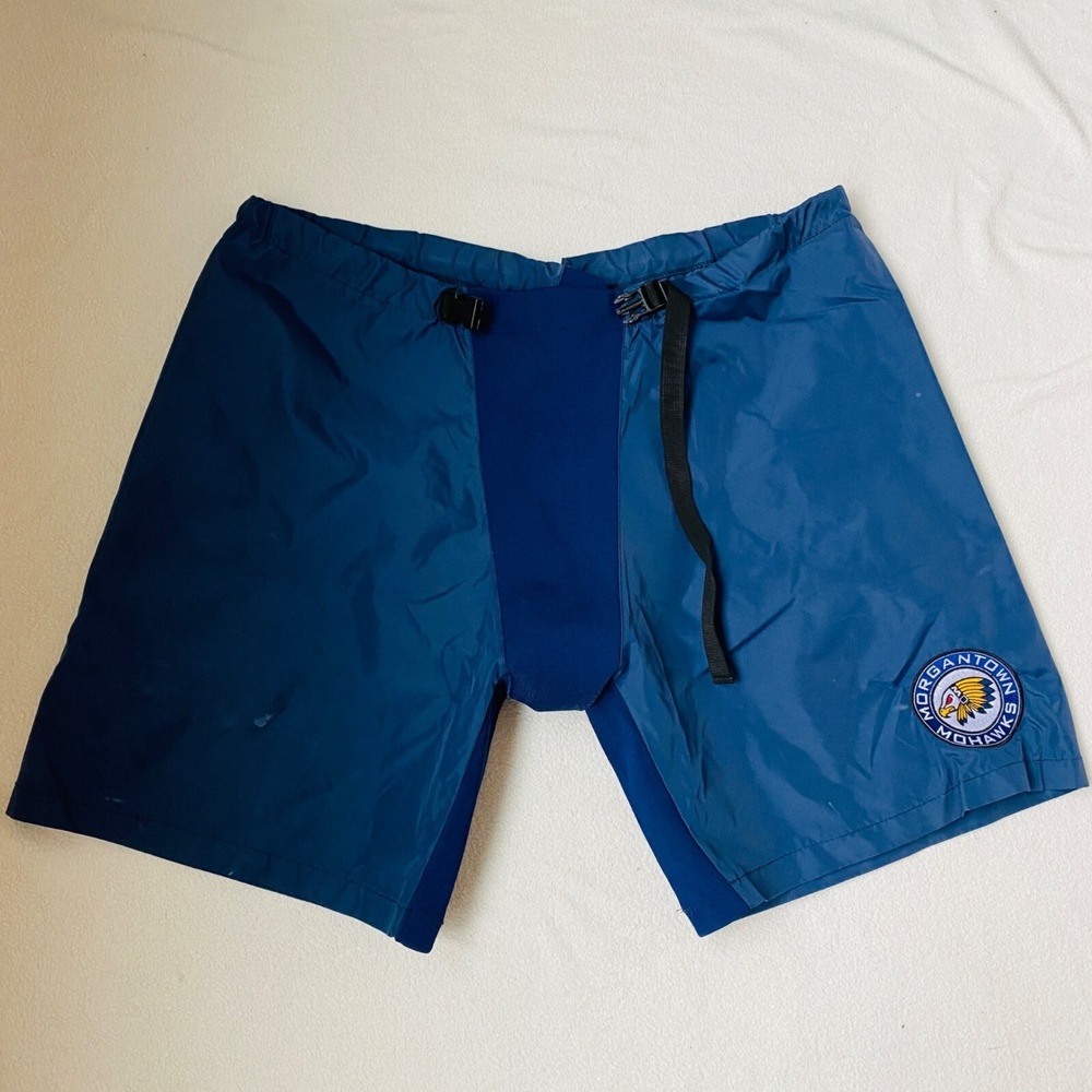 Morgantown Mohawks Team Hockey Cover Shell Shorts Small Embroidered Blue Adjuste